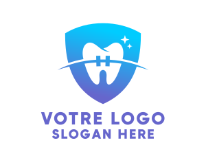 Pediatrician - Orthodontist Dental Clinic Shield logo design