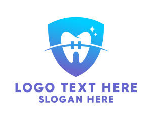 Toothbrush - Orthodontist Dental Clinic Shield logo design