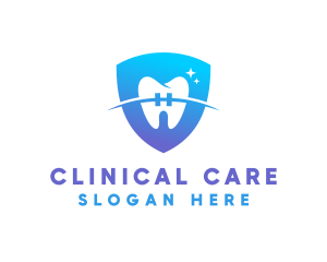 Orthodontist Dental Clinic Shield logo design