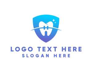 Orthodontist Dental Clinic Shield logo design