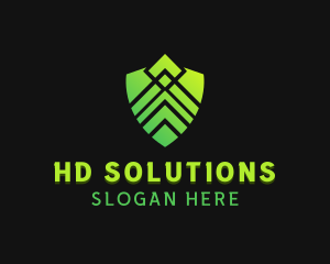 Shield Technology Security logo design