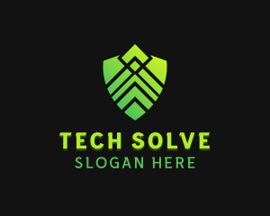 Shield Technology Security logo design