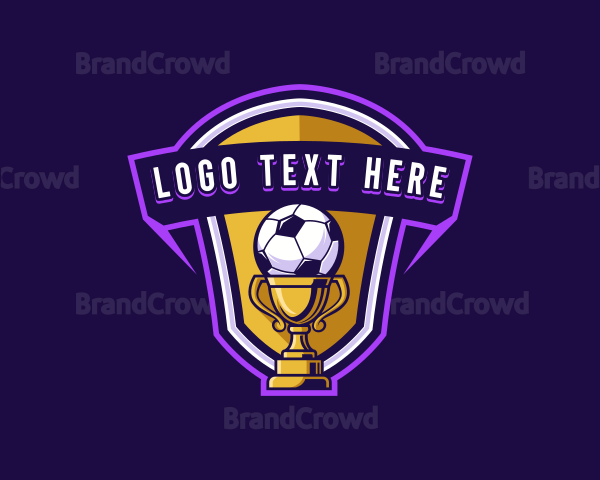 Trophy Soccer Sports Logo