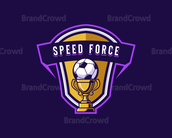 Trophy Soccer Sports Logo