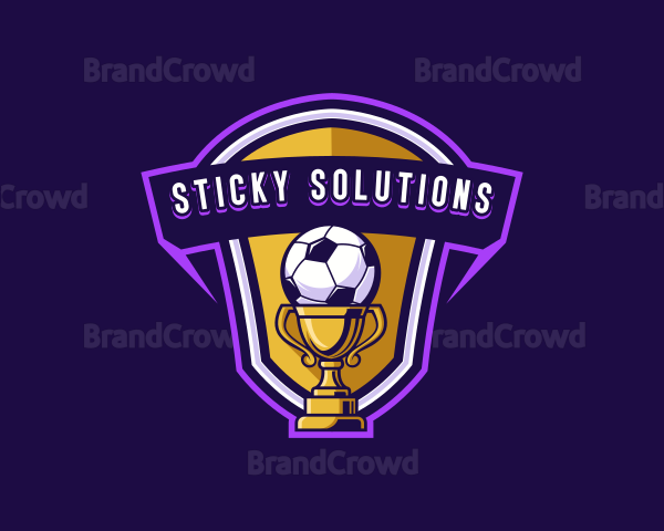 Trophy Soccer Sports Logo