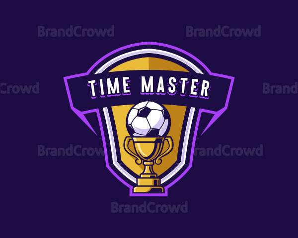 Trophy Soccer Sports Logo