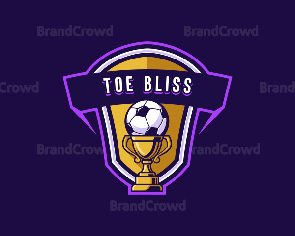 Trophy Soccer Sports Logo