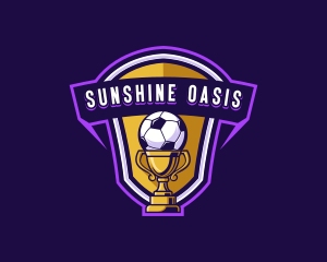 Trophy Soccer Sports Logo