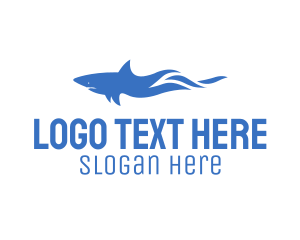 Aquarium - Blue Wild Shark logo design