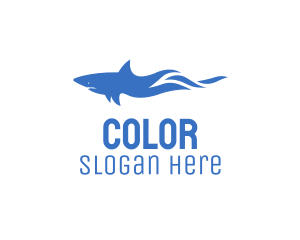 Blue Wild Shark Logo