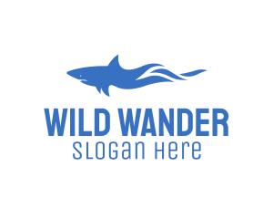 Blue Wild Shark logo design