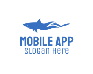 Aquarium - Blue Wild Shark logo design