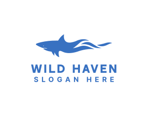 Blue Wild Shark logo design