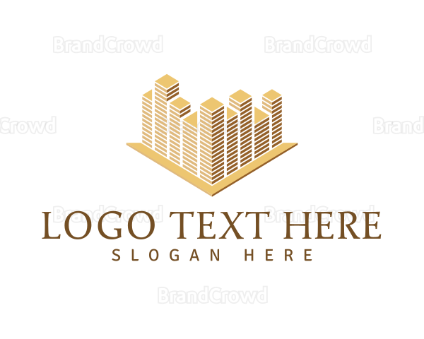 Golden Building Architecture Logo