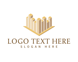 Town - Golden Building Architecture logo design