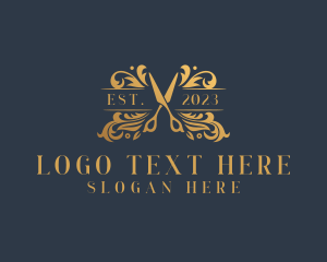 Emblem - Luxury Salon Scissors logo design