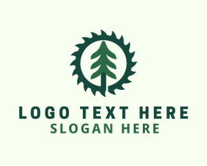 Saw - Pine Tree Saw Blade logo design