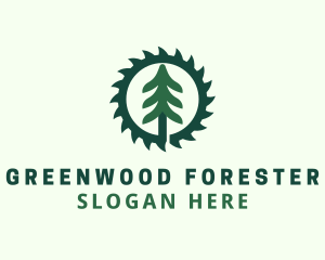 Forester - Pine Tree Saw Blade logo design