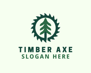 Pine Tree Saw Blade logo design