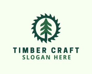 Pine Tree Saw Blade logo design