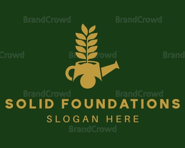 Golden Watering Can Logo