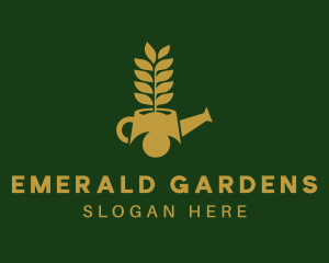 Golden Watering Can logo design