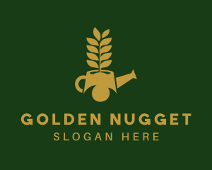 Golden Watering Can logo design