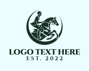 Horse Riding - Green Horse Racer logo design