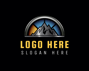 Hills - Mountain Travel Gauge logo design