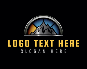 Solar Panel - Mountain Travel Gauge logo design