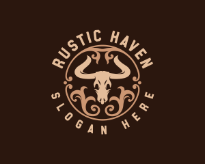  Rustic Bull Ranch logo design