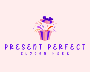 Gift - Birthday Gift Confetti logo design