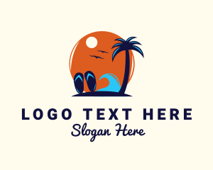 Surfing - Island Beach Trip logo design