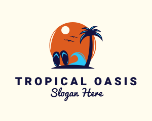 Paradise - Island Beach Trip logo design