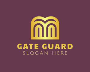 Gate - Golden Gate Letter M logo design