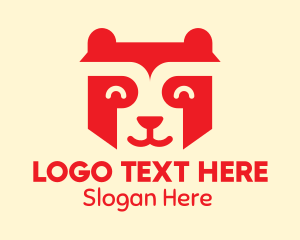 Adorable - Happy Orange Raccoon logo design