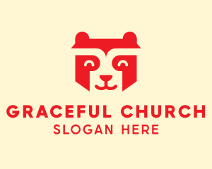 Black Bear - Happy Raccoon Bear logo design