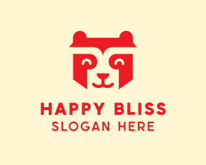 Happy Raccoon Bear logo design