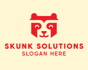 Happy Raccoon Bear logo design