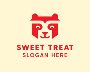 Happy Raccoon Bear logo design