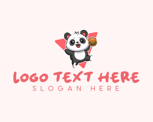 Buffet - Cute Panda Hamburger logo design