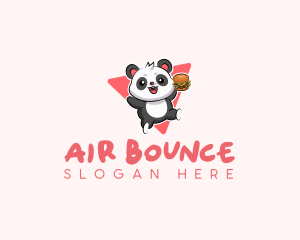 Cute Panda Hamburger  logo design