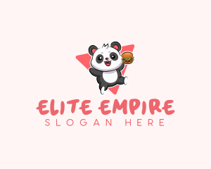 Cute Panda Hamburger  logo design