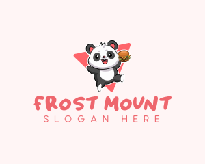 Cute Panda Hamburger  logo design