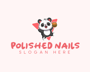 Cute Panda Hamburger  logo design