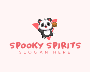 Cute Panda Hamburger  logo design