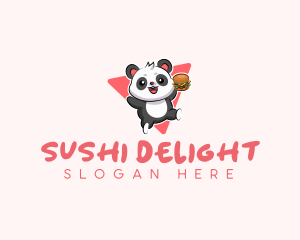 Cute Panda Hamburger  logo design