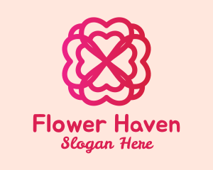 Red Flower Petals logo design