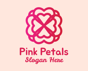 Red Flower Petals logo design