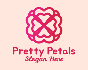 Red Flower Petals logo design